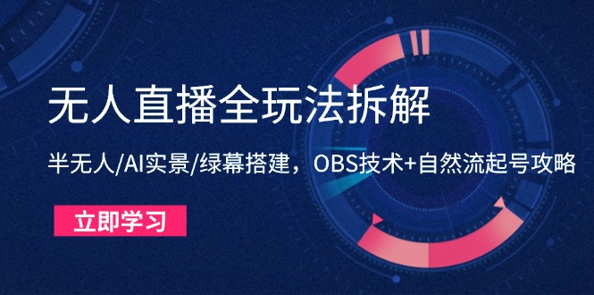 插图1–无人直播全玩法拆解:半无人/AI实景/绿幕搭建,OBS技术+自然流起号攻略–免费资源分享站