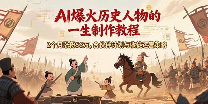 插图1–AI历史人物赛道课程,2个月涨粉56万,含伙伴计划与收徒运营策略–免费资源分享站