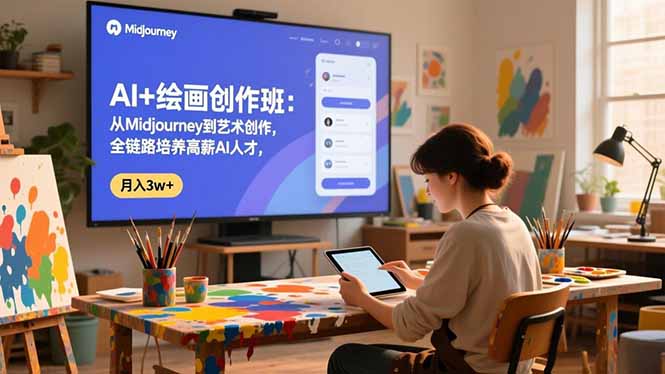 插图1–AI+绘画创作班：从Midjourney到艺术创作，全链路培养高薪AI人才，月入3w+–免费资源分享站