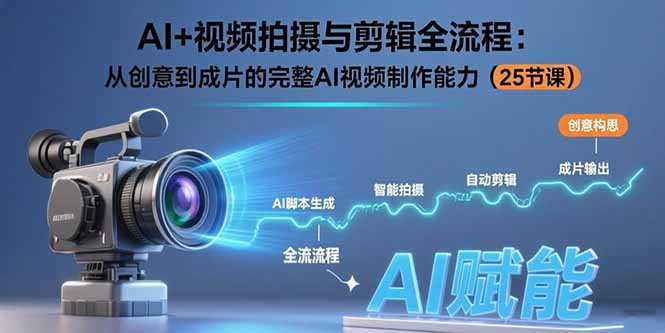 插图1–AI+视频拍摄与剪辑全流程：从创意到成片的完整AI视频制作能力(25节课–免费资源分享站
