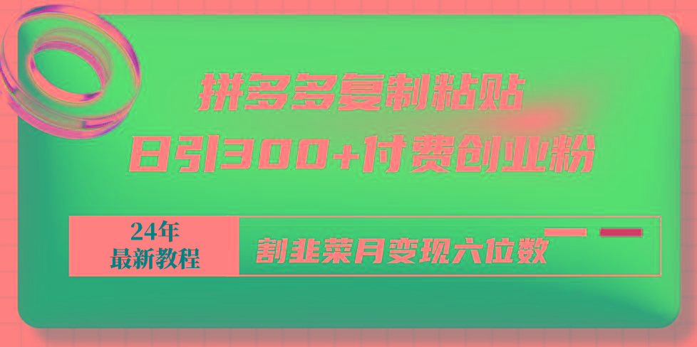 插图1–拼多多复制粘贴日引300+付费创业粉,割韭菜月变现六位数最新教程!–免费资源分享站