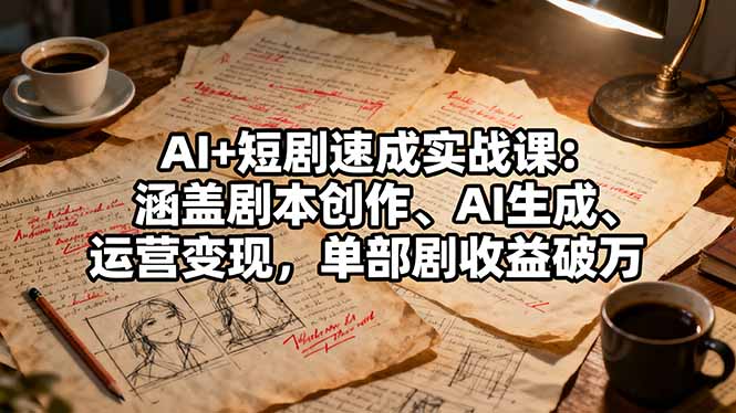 插图1–AI+短剧速成实战课：涵盖剧本创作、AI生成、运营变现，单部剧收益破万–免费资源分享站