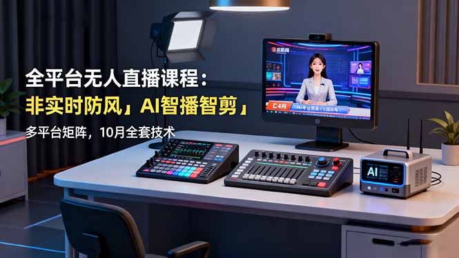 插图1–全平台无人直播课程:非实时防风+AI智播智剪+多平台矩阵,10月全套技术–免费资源分享站