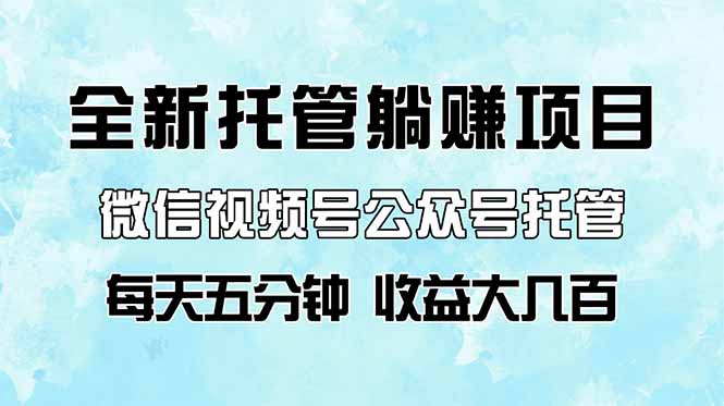 插图1–全新托管躺赚项目,微信视频号公众号托管代运营,每天五分钟,收益大几百–免费资源分享站