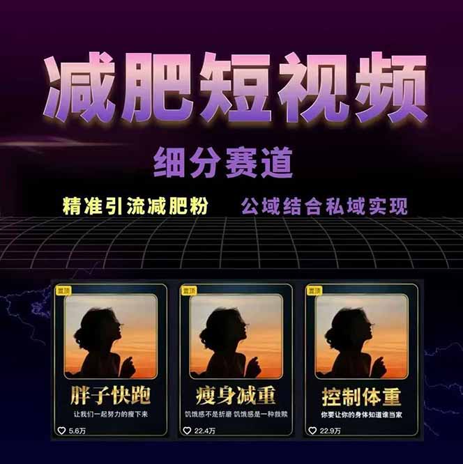 插图2–减肥短视频赛道运营课：素材准备-视频制作-引流变现全流程 (附素材–免费资源分享站