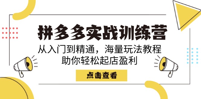 插图1–拼多多实战训练营,从入门到精通,海量玩法教程,助你轻松起店盈利–免费资源分享站