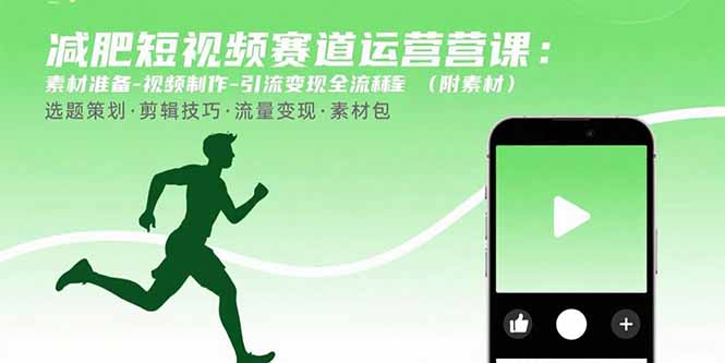插图1–减肥短视频赛道运营课:素材准备-视频制作-引流变现全流程 (附素材–免费资源分享站