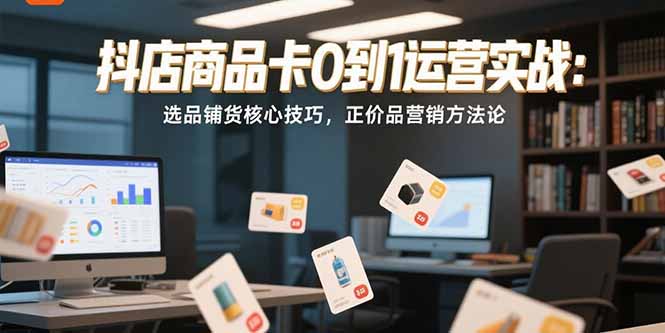 插图1–抖店商品卡0到1运营实战：选品铺货核心技巧，正价品营销方法论–免费资源分享站