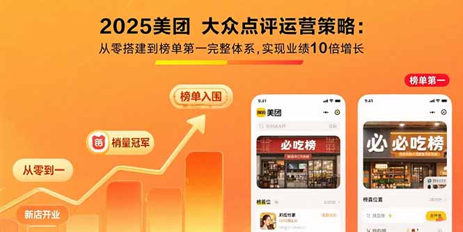 插图1–2025美团 大众点评运营策略:从零搭建到榜单第一完整体系,实现业绩10倍增长–免费资源分享站