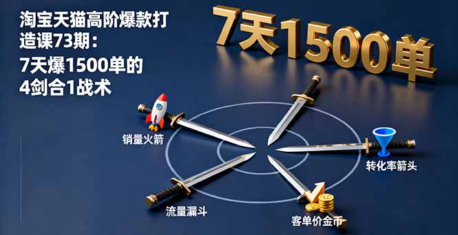插图1–淘宝天猫高阶爆款打造课73期:7天爆1500单的4剑合1战术–免费资源分享站
