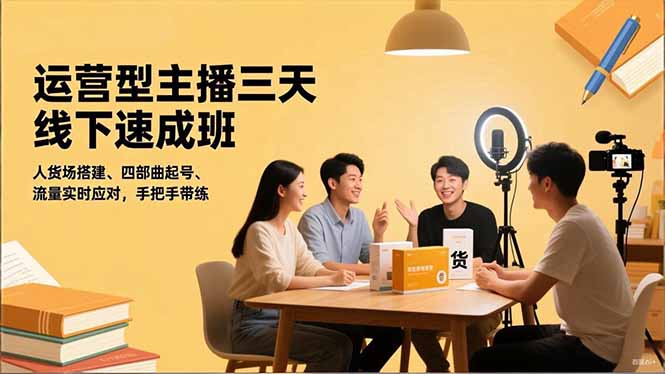 插图1–运营型主播三天线下班,人货场搭建,四部曲起号,流量实时应对,手把手带练–免费资源分享站