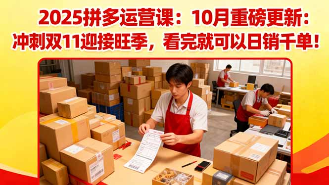 插图1–2025拼多多运营课:10月重磅更新:冲刺双11迎接旺季,看完就可以日销千单–免费资源分享站