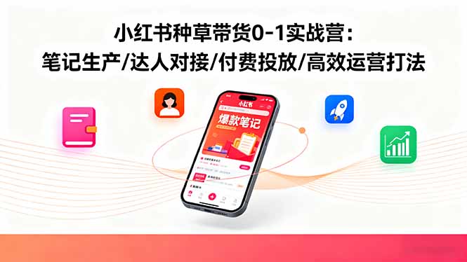 插图1–小红书种草带货0-1实战营:笔记生产/达人对接/付费投放/高效运营打法–免费资源分享站