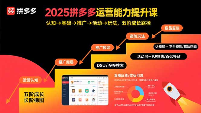 插图1–2025拼多多运营能力提升课:认知→基础→推广→活动→玩法,五阶成长路径–免费资源分享站