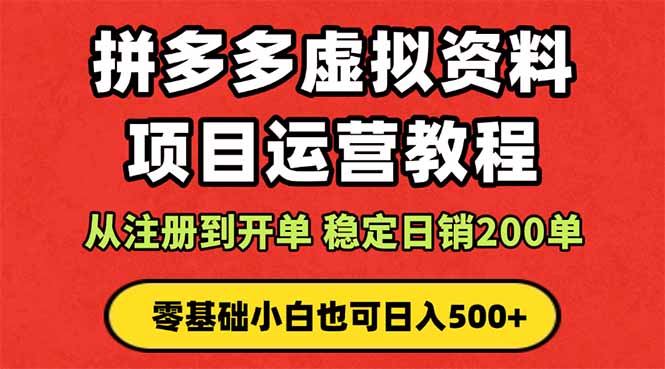 插图1–拼多多开店运营课程: 蓝海变现玩法,轻松实现睡后收入 零基础小白也可...–免费资源分享站