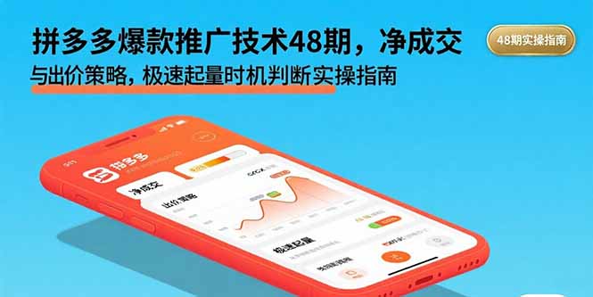 插图1–拼多多爆款推广技术48期，净成交与出价策略，极速起量时机判断实操指南–免费资源分享站