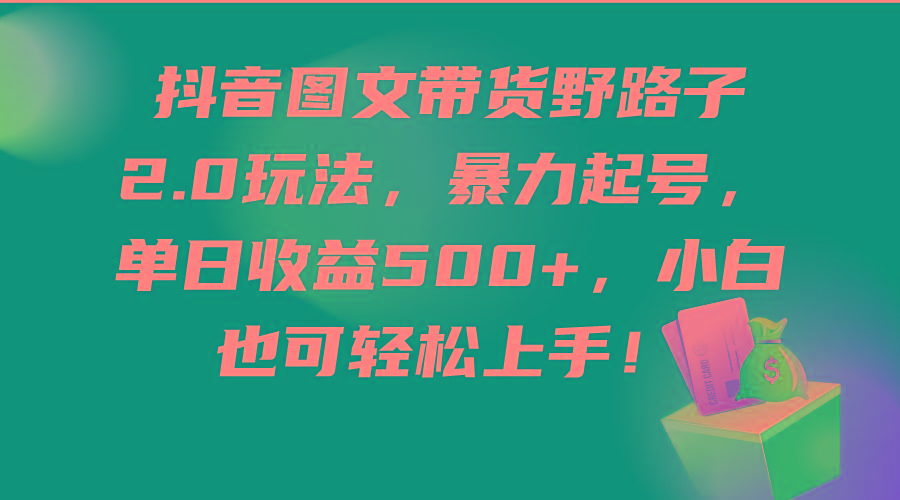 插图1–(9790期)抖音图文带货野路子2.0玩法，暴力起号，单日收益500+，小白也可轻松上手！–免费资源分享站