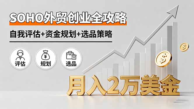 插图1–SOHO外贸创业全攻略,自我评估+资金规划+选品策略,月入2万美金–免费资源分享站