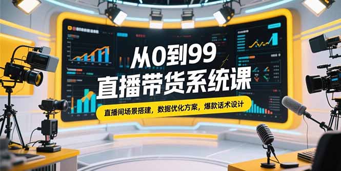 插图1–从0到99直播带货系统课,直播间场景搭建,数据优化方案,爆款话术设计–免费资源分享站