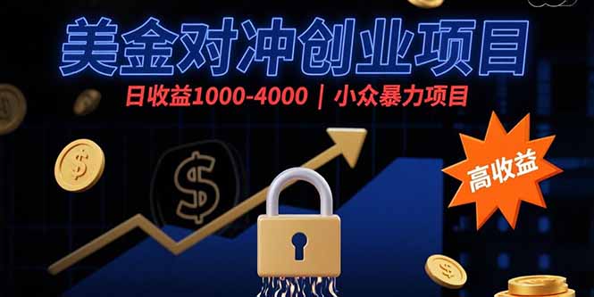 插图1–美金对冲创业项目，日收益1000-4000，小众暴力项目–免费资源分享站
