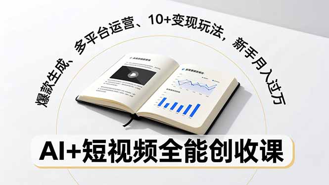 插图1–AI+短视频全能创收课,爆款生成、多平台运营、10+变现玩法,新手月入过万–免费资源分享站