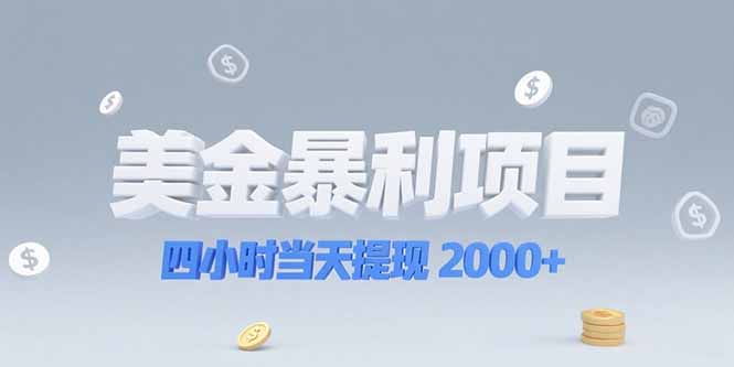 插图1–美金暴利项目，四小时当天提现 2000+机会留给会选赛道的人–免费资源分享站