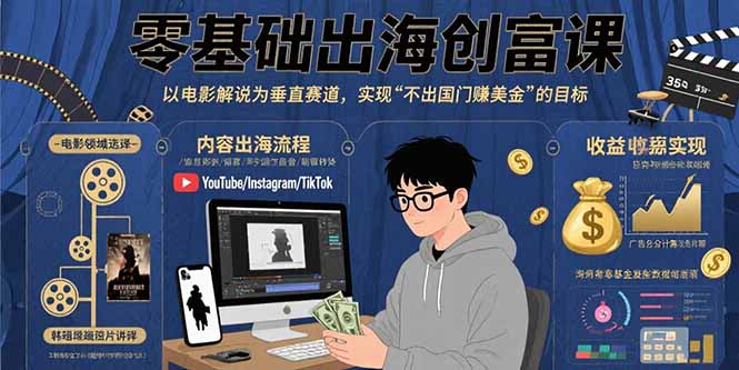 插图1–零基础出海创富课:以电影解说为垂直赛道,实现不出国门赚美金的目标–免费资源分享站