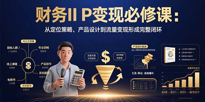 插图1–财务IP变现必修课:从定位策略、产品设计到流量变现形成完整闭环–免费资源分享站