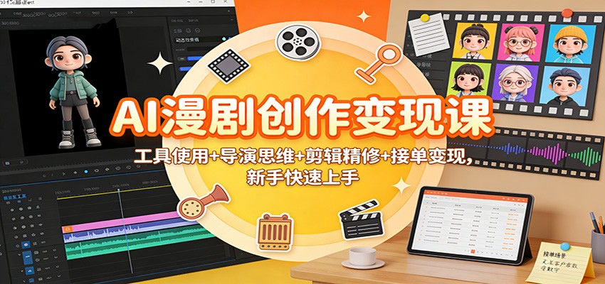 插图1–AI漫剧创作变现课：工具使用+导演思维+剪辑精修+接单变现，新手快速上手–免费资源分享站