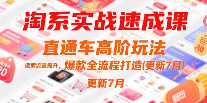 插图1–淘系实战速成课,直通车高阶玩法,搜索流量提升,爆款全流程打造(更新7月–免费资源分享站