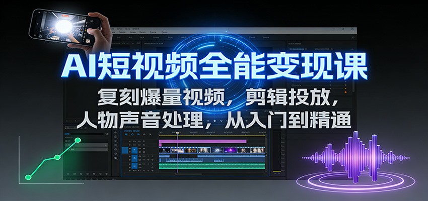 插图1–AI短视频全能变现课：复刻爆量视频，剪辑投放，人物声音处理，从入门到精通–免费资源分享站
