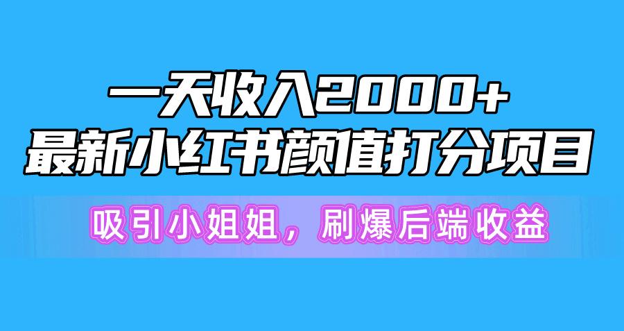 插图1–一天收入2000+,最新小红书颜值打分项目,吸引小姐姐,刷爆后端收益–免费资源分享站