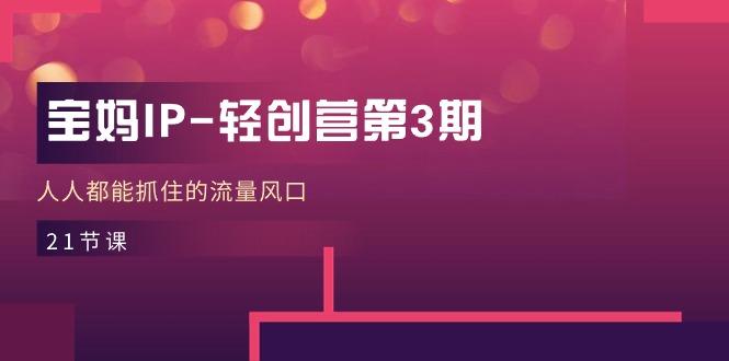 插图1–宝妈IP-轻创营第3期,人人都能抓住的流量风口(21节课–免费资源分享站