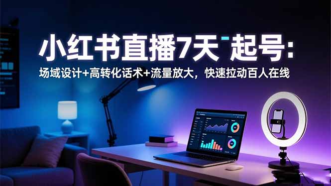 插图1–小红书直播7天起号:场域设计+高转化话术+流量放大,快速拉动百人在线–免费资源分享站
