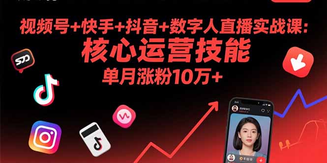 插图1–视频号+快手+抖音+数字人直播实战课(9月–免费资源分享站