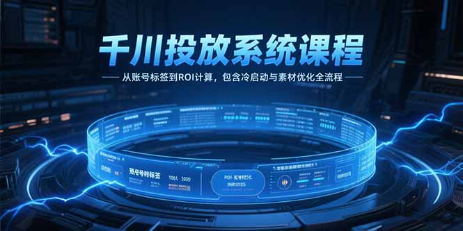 插图1–千川投放系统课程,从账号标签到ROI计算,包含冷启动与素材优化全流程–免费资源分享站