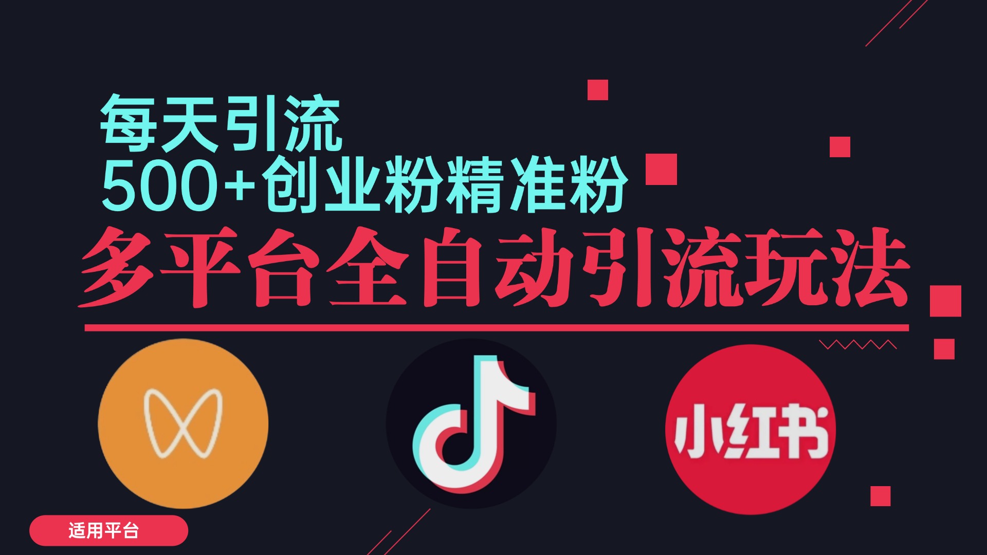 插图1–小红书抖音视频号截流自热全平台引流打法,全自动引流【日引2000+精准...–免费资源分享站
