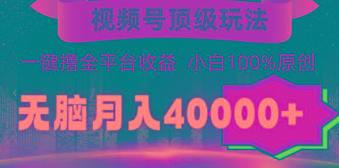 插图1–(9281期)视频号顶级玩法,无脑月入40000+,一键撸全平台收益,纯小白也能100%原创–免费资源分享站