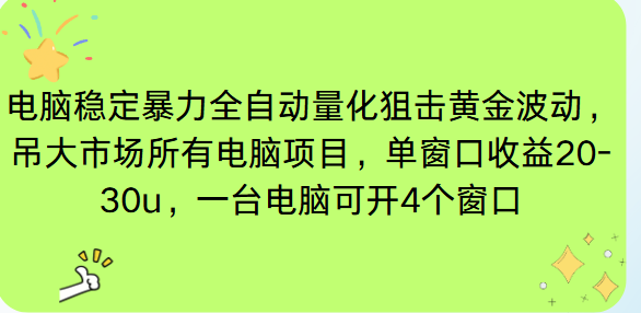 插图1–电脑EA策略挂机项目单窗口收益20-30u，单电脑可挂5-10个窗口收益稳健4位数–免费资源分享站