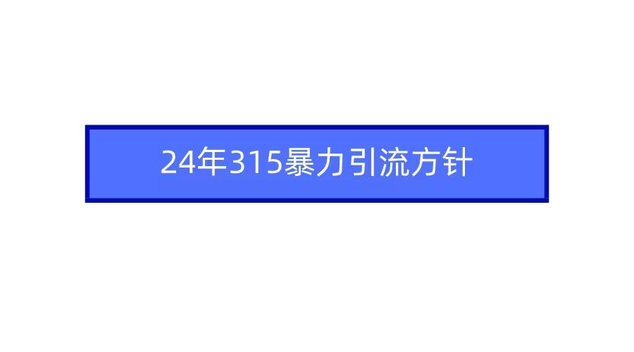 插图1–(9398期)2024年315暴力引流方针–免费资源分享站