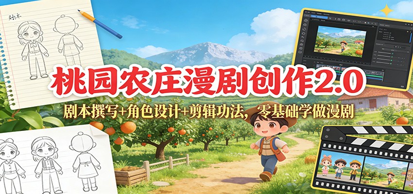 插图1–桃园农庄漫剧创作2.0：剧本撰写+角色设计+剪辑功法，零基础学做漫剧–免费资源分享站