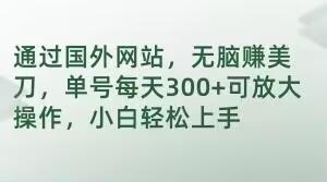 通过国外网站,无脑赚美刀,单号每天300+可放大操作,小白轻松上手【揭秘】