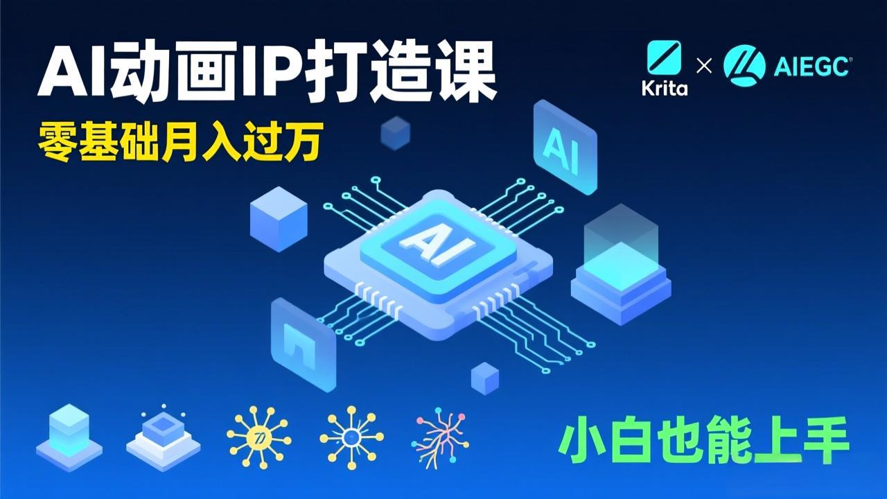 插图1–AI动画新手变现课，Krita+AIGC、模型训练、商单资源，零基础月入过万，小白也能上手–免费资源分享站