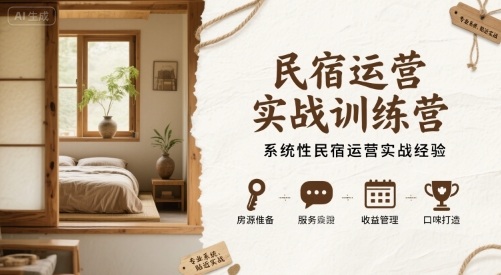 民宿运营实战训练营，系统性民宿运营实战经验
