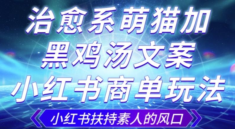 治愈系萌猫加+黑鸡汤文案,小红书商单玩法,3~10天涨到1000粉,一单200左右