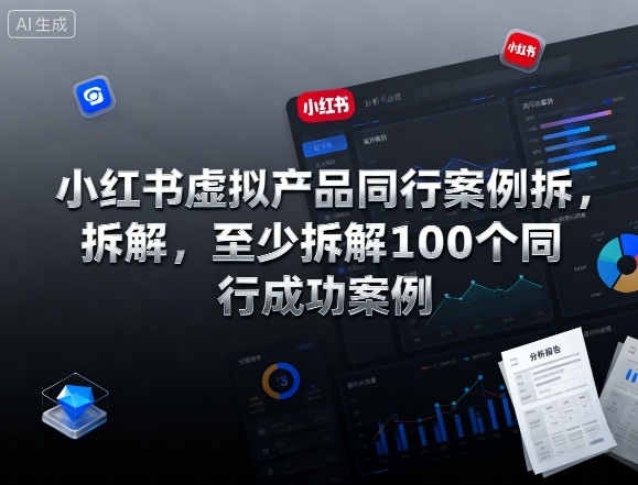 小红书虚拟产品同行案例拆解，至少拆解100个同行成功案例（更新）