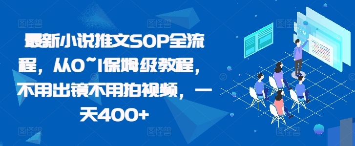 最新小说推文SOP全流程,从0~1保姆级教程,不用出镜不用拍视频,一天400+