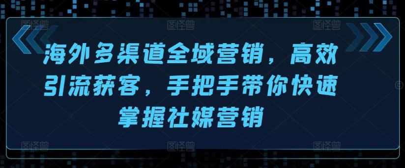 海外多渠道全域营销,高效引流获客,手把手带你快速掌握社媒营销