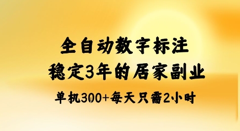 全自动数字标注,稳定3年的蓝海项目,居家也能矩阵开干的副业,单机日入3张+【揭秘】