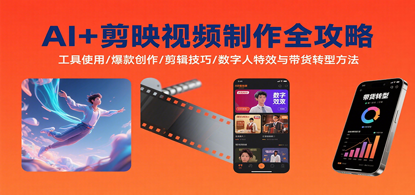 插图1–AI+剪映视频制作全攻略：工具使用/爆款创作/剪辑技巧/数字人特效与带货转型方法–免费资源分享站